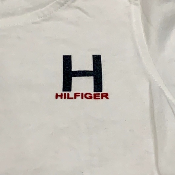 Tommy Hilfiger Long-Sleeve Shirt in White with red/blue Stripes Size 24M - Picture 2 of 6